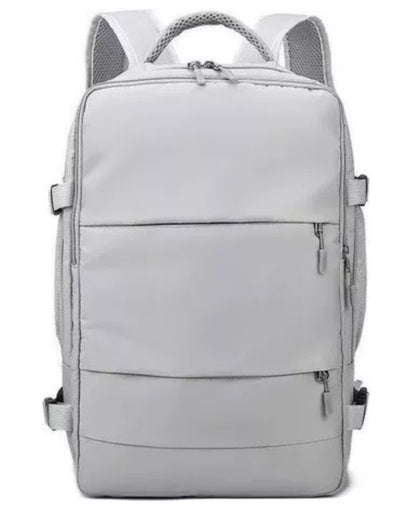 MOCHILA VIAJE USB EQUIPAJE MANO GRIS