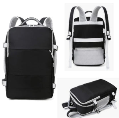 MOCHILA VIAJE USB EQUIPAJE MANO NEGRO